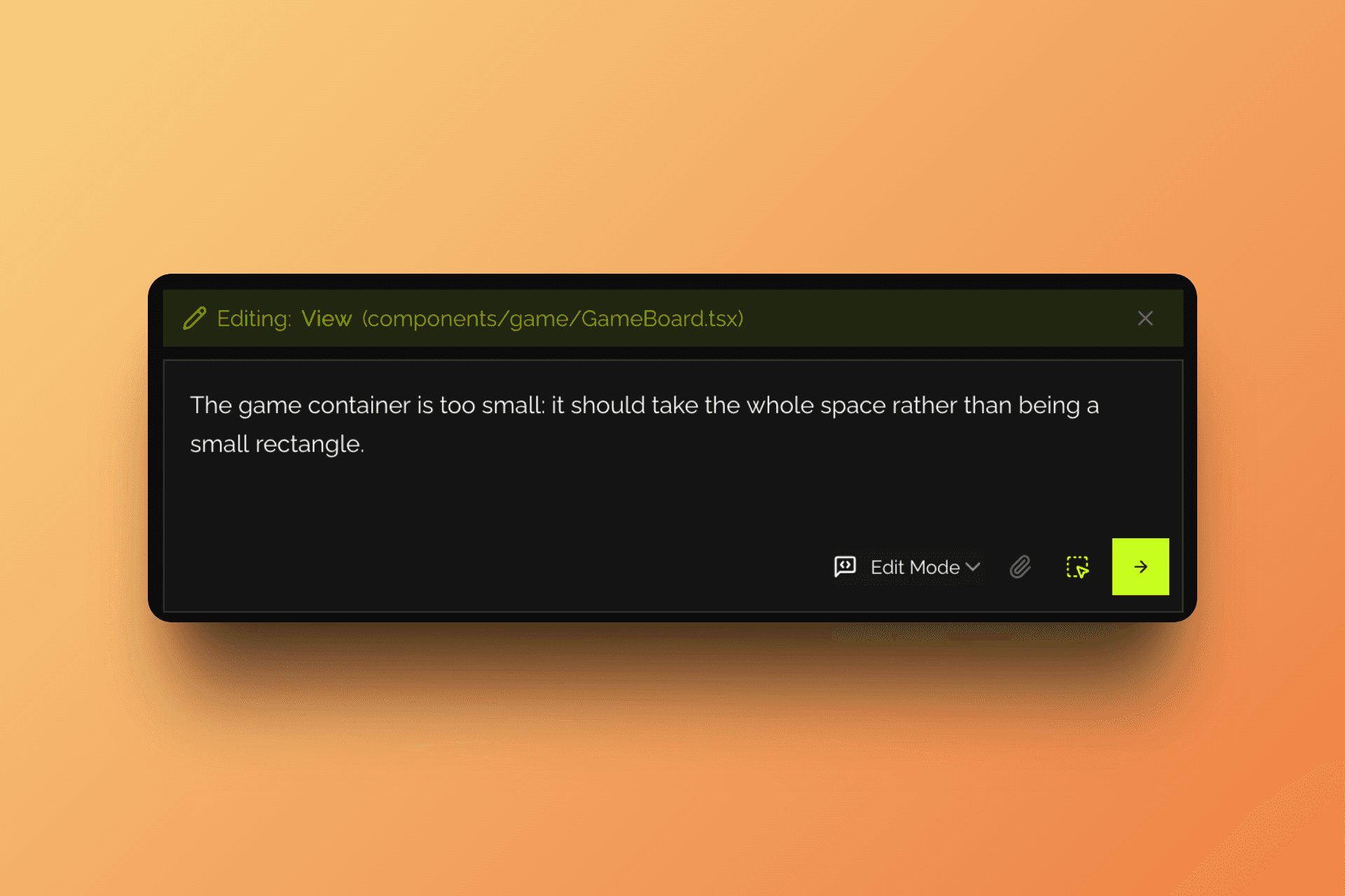 Using chat mode to request improvements